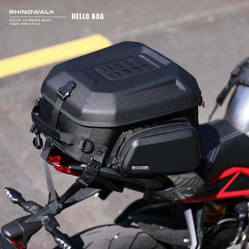 Rhinowalk Motorcycle Tail Bag Rear Seat Bag Hard Shell Waterproof 12-18L Expandable Motorbike Backpack Luggage Bag Storage Bag in Saudi Arabia
