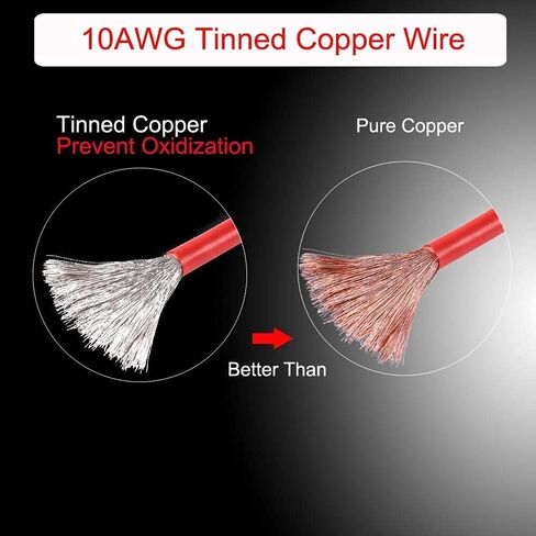 [5 عبوات] حزام طرفي بطول 2 قدم SAE إلى O 10AWG - حزام على شكل حرف O ذو حلقة دائرية مقاس 10 مع مصهر 30 أمبير، كابل شحن سريع للدراجات النارية، سلك شحن سريع التوصيل/فصل SAE in Kuwait