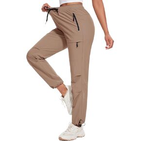 Hiking Pants Women Cargo Joggers for Women Summer Golf Travel Pant Lightweight Elastic Quick Dry Water Resistant with Pockets