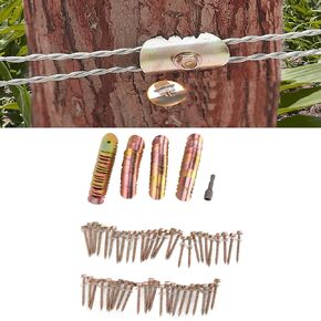 Topyond Fence Staples, 304 Stainless Steel Fencing Nails, 50 Set Reusable Wire Fence Fasteners, Wire Mesh Staples with with Hex Socket Wrench, for Wire Fencing, Garden, Farm