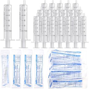 Geiserailie 100 Pcs 10 ml Plastic Syringe No Rubber Plunger Oral Syringes Measuring Luer Slip Tip Syringe Without Needle No Rubber Medicine Syringes for Children Liquids Refilling Scientific Labs