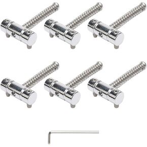 Zinc Alloy Bridge Saddles Telecaster Compensated Bridge Saddles 3 Tone Tele Bass Electric Guitar (6 Pack, Silver)