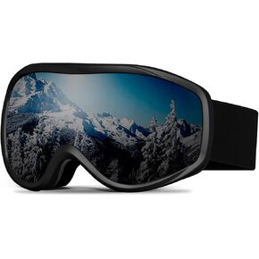 Ski Goggles OTG for Men Women, Anti-Fog Snowboard Goggles UV400 Protection Snow Goggles for Adult Youth