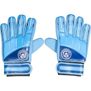 Hy-Pro Officially Licensed Manchester City F.C. Soccer Goalkeeper Gloves - Junior, Size 5, Goalie, Man City, with Strong Palm Grip for High Performance, Boys and Girls