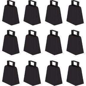 Beistle Black Cowbells، حزمة من 12 صانعة ضوضاء معدنية لروح المدرسة، وحفلات البيب، ويوم اللعبة، وفخر الفريق، والأحداث الرياضية، والاحتفالات، وإكسسوارات الحفلات، 4 in Kuwait