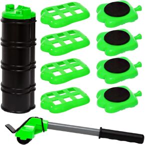 Heavy Duty Furniture Lifter Lever 4 660 lbs Load Capacity Appliance Roller Wheels Sliders + Adjustable Height Lifting Tool for Easy Safe Moving Sofas Couch Washer Dryer Refrigerator Bed Drawer Cabinet