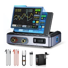FNRSI【Upgraded DPS-150】DC Power Supply Variable with 100W Fast Charger, 0-30V 0-5A Adjustable DC CNC Power Supply, Power Ripple <20mV, PD/QC/DC Input with IPS Display, PC Programmable Power Supply