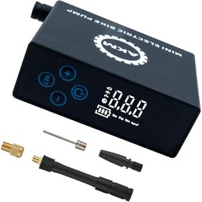 Electric Bike Pump, Portable Bike Tire Pump, Max 110 PSI 2200mAh, with Presta and Schrader Valve, for Car, Road Bike, Motorcycle, Mountain Bike, E-Bike, City Bike
