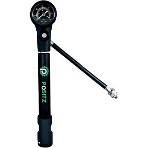 MTB High Pressure Suspension Shock Pump (300 PSI Max) for Mountain Bike Forks & Rear Suspension Systems with Easy Attach Nozzle for Maximum Pressure