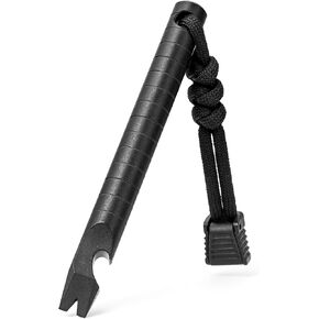 TISUR Titanium Pocket Pry Bar，EDC Keychain Carabiner Multitool Prybar Outdoor Tool Heavy Duty,Key Chain Gadgets for Men (1pc Ti Pry Bar Black)