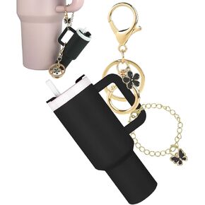 Mini Tumbler Keychain Accessories for Stanley Cup, 2 Way Cute Charms Chapstick Lip Balm Holder for Women Purse Handbag
