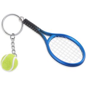 Tennis Ball Keychain Mini Tennis Racket Keyring, Metal Tennis keychains,Tennis Ball Racquet Keychain Gift for Sport Lovers, Tennis Gifts for Women Men