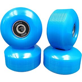 Skateboard Wheels, 52mm 95a, Set of 4 with Bearings (Blue)
