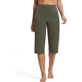 Capri Pants for Women High Waist with Pockets Tummy Control Capri Workout Yoga Pants Leggings Straight Leg