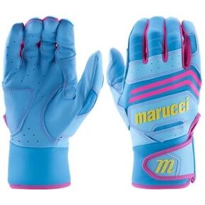 Marucci FUZN Carolina Blue/Pink Batting Gloves Youth Large