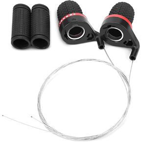 Derailleur Handle, Speed Shifter, Grip Gear Shifter for Mountain or Speed Shifer (Red + Black)