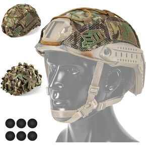 Helmet Cover Combo, Tactical Helmet Cover for Fast Helmet in Size M/L or XL, Military Gear Combat Fast Helmet Cover for Paintball Hunting Shooting