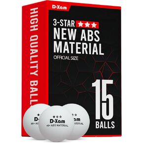 Ping Pong Balls 15 Pack 3 Star or 1 Star, Orange or White Table Tennis Balls (Size 40+) High-Performance Durable ABS Training Balls for Racket Games, Competitions