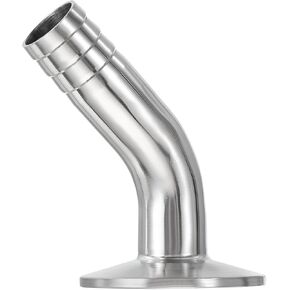 PATIKIL 45 Degree Elbow Tri Clamps Hose Barb, 3/4in OD Sanitary Hose Barb Pipe Fitting Tube 50.5MM Ferrule (for 1.5" Tri Clamps) 304 Stainless Steel