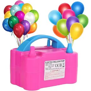 Portable Electric Air Balloon Pump, Electric Balloon Blower Machine for Quick Production Balloon Arches, Automatic Balloon Air Pump Dual Nozzle Inflator for/Party/Wedding Decorations etc (US Plug)