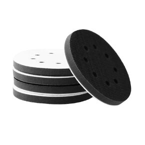 CNQLIS 5 Pack 5 Inch 8 Holes Interface Pads Hook and Loop Soft Density Sponge Cushion Buffer Backing Interface Pad for Sander Polishing Grinding