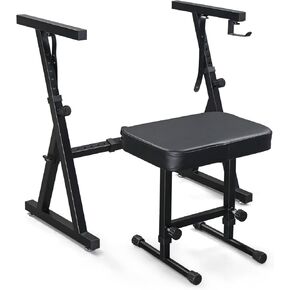 Heavy Duty Piano Keyboard Stand and Bench, Universal Musical Keyboar Stand Fits for Electric Digital Pianos and Keyboard Pianos, Adjustable Height and Width