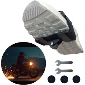 Flint Friction Shoe Spark Plate for Bicycle Motorcycle，Footbrake Shoes Cover for Skateboard Accessories, 1*Shoe Cover + 3*Flint Pad