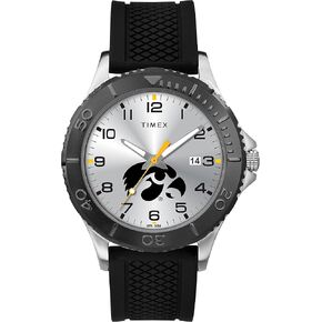 Timex Tribute Men's Collegiate Gamer 42mm Watch – Iowa Hawkeyes with Black Silicone Strap
