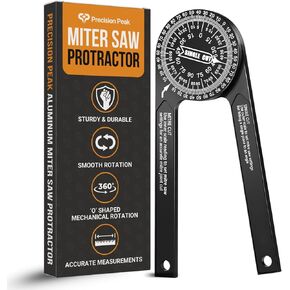 Aluminum Miter Protractor | 7-Inch Rust-Resistant Angle Finder with Precision Laser-Engraved Scales, Ideal Protractor and Miter Gauge for wood working and other Applications