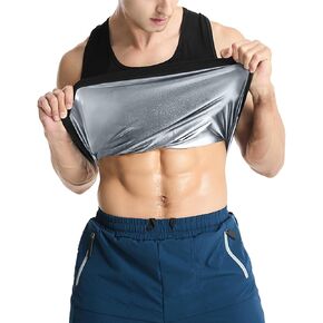 Men's Sweat Vest Workout Waist Trainer Sauna Suit Shirt for Men Compression Tank Mens Slim Weight Loss Body Shaper