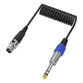 XMSJSIY Mini XLR to 6.35mm 1/4" TRS Audio Microphone Coiled Cable 6.35mm Stereo Plug to Mini XLR 3-Pin Female Balanced Headphone Sprial Coiled Cable Cord for Mixer Guitar Mixer -0.5M/1.6FT