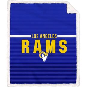 Los Angeles Rams Logo Letter Poly Spandex Blanket with Sherpa