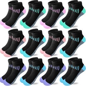 Bemeol 12 Pairs Ankle Socks Girl Running Athletic Socks Low cut Cotton Socks