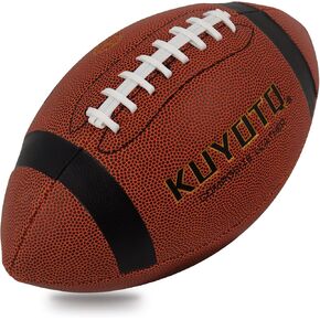 KUYOTQ Football - Youth Football Size 7 Junior Football, Official Size 9 College Football, Composite Leather Football - in&Outdoor Wear-Resistant Boys American Football Ball for Training&Recreational