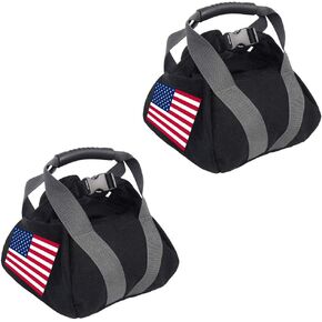 2 Pcs Adjustable Canvas-Kettlebell-Sandbag wtih Handle for Training Home Training, Yoga, Fitness (National Flag)