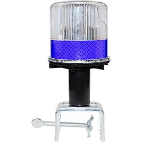Solar Strobe Warning Light: Waterproof LED Flashing Safety Light, Bright 360 Degree Solar Emergency Strobe Warning Light, Traffic Light for Construction Safety Road Sign Dock (Blue)