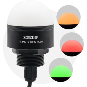 Industrial Warning Lights 24V DC/AC LED Light 3 Colors Column Signal Tower Indicator Lamp Beacon Signal Light Always Light Continuou Buzzer ﻿