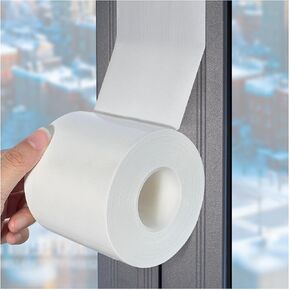 Birllaid White Window Weather Sealing Tape,Window Draft Isolation Sealing Film Tape No Residue Waterproof Self Adhesive for Keep Out Cold Air Dust Rain 3IN X 99FT