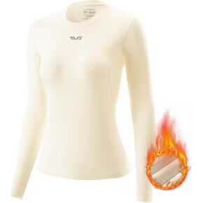 ROCKBROS Women’s Thermal Shirts Winter Cycling Long Sleeve for Women Fleece Lined Base Layer Underwear Suit Fitted Tops