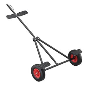 DEXSO Boat Trailer Dolly, 420 lbs Weight Capacity, Carbon Steel Trailer Mover with 96"-116" Adjustable Length & 18" Solid Tires, for Kayak Motorboat Fishing Boat Moving