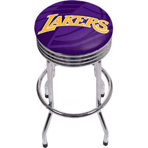 العلامة التجارية Gameroom NBA1005-LAL2 NBA كروم مضلع بار البراز - تتلاشى - لوس انجليس ليكرز
