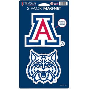 Wincraft NCAA University of Arizona WCR29035014 Magnets (2 Pack), 5" x 9"