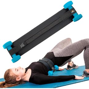 INDEEMAX Hip Thrust Belt, Booty Trainer for Women Men, Portable Exercise Hip Thrust Pad for Dumbbells Kettlebells Weights Plates, Adjustable Glute Workout Equipment Band for Home Gym