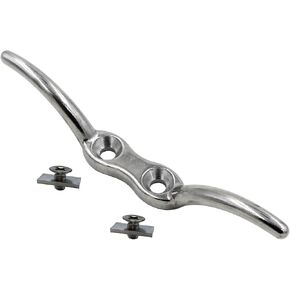Pmsanzay Stainless Steel 316 Cord Cleat, 6" Rope Cleat Anchor Cleat, with Quick Release Track Rail Adapter Hardware for Kayak Boat Canoes Track Mount - No Track - No Drilling