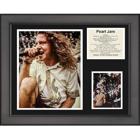 HOFSM.COM Hall of Fame Sports Memorabilia Framed Pearl Jam Band Discography 11"x14" Music Three Photo Collage