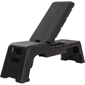 HolaHatha Adjustable Multi-Functional Exercise Bench 440 Pound Capacity Foldable Incline Deck, 8.5 to 14.5 Inch Height, Compact Design,