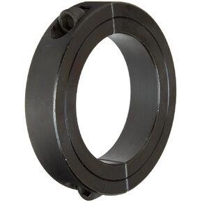 Climax Metal 2C-093 Steel Two-Piece Clamping Collar, Black Oxide Plating, 15/16" Bore Size, 1-3/4" OD, With 1/4-28 x 5/8 Set Screw