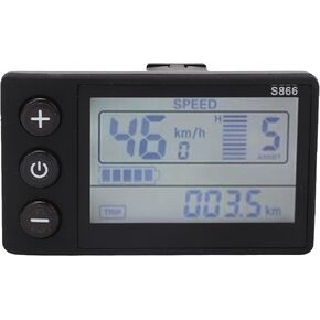 Electric Bike LCD Display 24V 36V 48V 60V S866 Waterproof E Bike Display Meter Control Panel for Electric Bike Scooter Modification Electric LCD Display