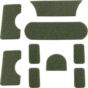 9PCS Helmet Back Adhesive Strong Adhesive DIY Tactical Ballistic MH Fast Helmet Patch Hook Sticker, Army Green