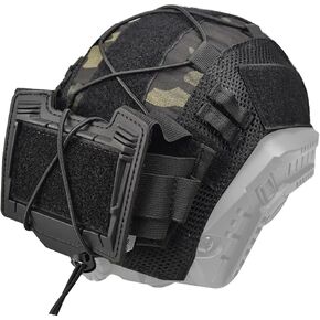 Tactical Fast Helmet Cover Set and Tactical Helmet Battery Pouch Counterweight Pouch Fit Size M/L Fast PJ BJ MH Helmet